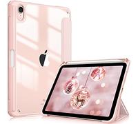 FINTIE Coque pour iPad Mini 7 2024 (A17 Pro) / iPad Mini 6 2021 8.3 Pouces - [Rangement de Pencil] Etui Arrière Transparent Clair Housse Fine et Antichoc Veille/Réveil Auto, Or Rose