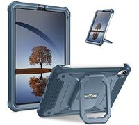 FINTIE Coque pour iPad Mini 7 (A17 Pro) 2024 8.3 Pouces/iPad Mini 6 2023, [Tuatara Support] Coque avec Béquille Pivotante, Etui Robuste Antichoc Housse avec Protection d'écran, Bleu Marine