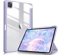 FINTIE Coque pour iPad Pro 11 Pouces 2022/2021 / 2020/2018 (4e / 3e / 2e / 1e Génération) - [Rangement Stylet] Étui Transprent Clair Housse Antichoc, Lilas