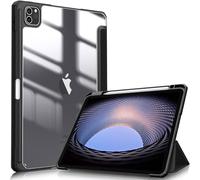 FINTIE Coque pour iPad Pro 11 Pouces 2022/2021 / 2020/2018 (4e / 3e / 2e / 1e Génération) - [Rangement Stylet] Étui Transprent Clair Housse Antichoc, Noir