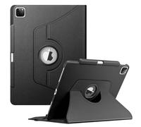 FINTIE Coque pour iPad Pro 12.9 Pouces 2022/2021/2020/2018 (6e/5e/4e/3e Génération) - [Rangement de Pencil] Housse Rotative à 360° Etui Veille/Réveil Auto Pochette Pivotante, Noir