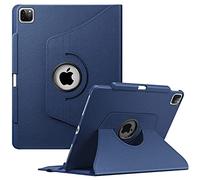 FINTIE Coque pour iPad Pro 12.9 Pouces 6e/5e/4e/3e Génération (2022-2018) | Housse Rotative à 360° avec Porte-stylet Intégré, Etui Veille/Réveil Automatique, Bleu