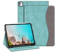 FINTIE Coque pour iPad Pro 13 Pouces M5/M4 (2025/2024), [Rangement de Stylet] Housse Multipositions avec Poche de Document, Etui Folio Veille/Réveil Auto, Turquoise