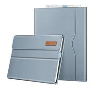 FINTIE Coque pour Microsoft Surface Go 4/3/2 10.5 Pouces (2023/2021/2020) et Surface Go 10 Pouces 2018, Housse Multi-Angles Ajustables Folio Etui avec Poche de Documents, Bleu Gelé
