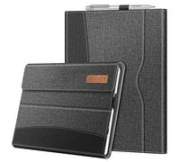 FINTIE Coque pour Microsoft Surface Go 4/3/2 10.5 Pouces et Surface Go 10" | Housse Multi-angles Ajustables Folio Etui avec Poche de Documents, Denim Gris