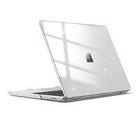 FINTIE Coque pour Microsoft Surface Laptop Go 3/2/1 12.4" Modèle:2013/1943 | Coque Rigide et Fine Étui Léger, Transparent Paillette
