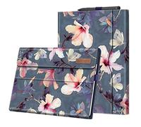FINTIE Coque pour Microsoft Surface Pro 11/10/9 13 Pouces (2024/2022), Housse Multipositions Protection avec Poche de Documents, Etui Compatible avec Clavier Type Cover, Fleur Hibiscus