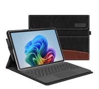 FINTIE Coque pour Microsoft Surface Pro 12 Pouces 2025 | Housse Multiposition avec Fermeture Magnétique, Coque Arrière Rigide, Étui Compatible avec Clavier Type Cover, Noir/Marron