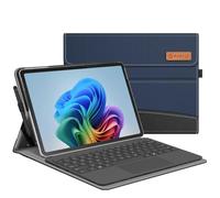 FINTIE Coque pour Microsoft Surface Pro 12 Pouces 2025, Housse Multipositions avec Fermeture Magnétique, Coque Arrière Rigide, Étui Compatible avec Clavier Type Cover, Bleu/Noir