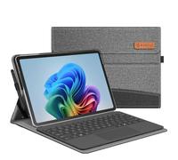 FINTIE Coque pour Microsoft Surface Pro 12 Pouces 2025, Housse Multipositions avec Fermeture Magnétique, Coque Arrière Rigide, Étui Compatible avec Clavier Type Cover, Gris/Noir
