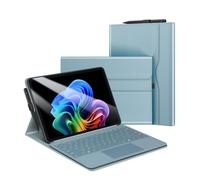 FINTIE Coque pour Microsoft Surface Pro 12 Pouces 2025, Housse Multipositions Étui Arrière en TPU Antichoc, Fermeture Magnétique, Coque Compatible avec Clavier Type Cover, Bleu Océan
