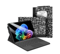 FINTIE Coque pour Microsoft Surface Pro 12 Pouces 2025, Housse Multipositions Étui Arrière en TPU Antichoc, Fermeture Magnétique, Coque Compatible avec Clavier Type Cover, Cahier Noir