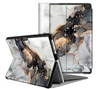 FINTIE Coque pour Microsoft Surface Pro 8 13 Pouces 2021 - Étui de Protection Fin et Rigide Pochette Multi-Angles, Housse Compatible avec Clavier Type Cover, Marbre Nuageux