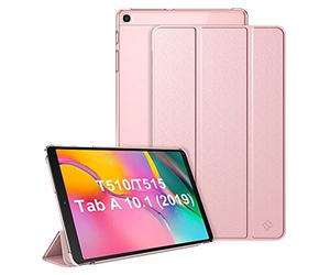 FINTIE Coque pour Samsung Galaxy Tab A T510 / T515 10.1" 2019 - Etui Arrière Semi-Transparen Housse Protecteur Mince et Léger pour SM-T510/T515, Or Rose