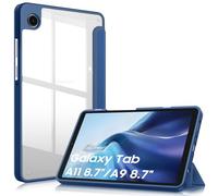 FINTIE Coque pour Samsung Galaxy Tab A11 8.7 Pouces 2025 et Galaxy Tab A9 8.7” 2023, Coque Arrière Transparente Claire, Housse avec Bords Antichoc, Bleu Naval