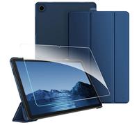 FINTIE Coque pour Samsung Galaxy Tab A11 Plus (A11+) 11 Pouces 2025 et Galaxy Tab A9 Plus (A9+) 11” 2023 - [avec 1 Verre Trempé] Étui Transparent Givré, Housse Fine Légère, Bleu Foncé