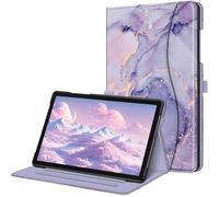 FINTIE Coque pour Samsung Galaxy Tab A11 Plus (A11+) 11 Pouces 2025 et Galaxy Tab A9 Plus (A9+) 11” 2023, Housse Folio et Multipositions, Etui avec Poche de Document, Marbre Lilas