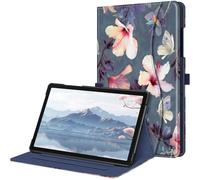 FINTIE Coque pour Samsung Galaxy Tab A9 Plus (Tab A9+) 11 Pouces 2023 (SM-X210/X216/X218), Housse Folio et Multipositions, Etui avec Poche de Document, Fleur Hibiscus