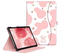 FINTIE Coque pour Samsung Galaxy Tab A9 Plus (Tab A9+) 11 Pouces 2023 (SM-X210/X216/X218), Housse Folio et Multipositions, Etui avec Poche de Document, Vache Fraise
