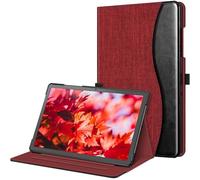 FINTIE Coque pour Samsung Galaxy Tab A9 Plus (Tab A9+) 11 Pouces 2023 (SM-X210/X216/X218), Housse Folio et Multipositions, Etui avec Poche de Document, Vin