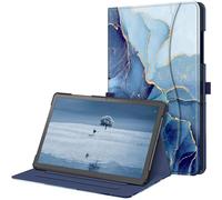 FINTIE Coque pour Samsung Galaxy Tab A9 Plus (Tab A9+) 11 Pouces 2023 (SM-X210/X216/X218), Housse Folio et Multipositions, Etui avec Poche de Document, Marbre Océan