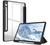 FINTIE Coque pour Samsung Galaxy Tab S10 FE 10.9 Pouces 2025/Tab S9 FE 10.9”/S9 11 2023 - Housse Arrière Transparente Claire Etui Antichoc Veille/Réveil Auto, Noir