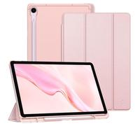 FINTIE Coque pour Samsung Galaxy Tab S10 FE 10.9 Pouces 2025/Tab S9 FE 10.9”/S9 11 2023 - [Rangement de Stylet] Coque Translucide Givrée Housse Arrière Rigide, Etui Fin et Léger, Or Rose