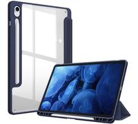 FINTIE Coque pour Samsung Galaxy Tab S10 Lite 10.9 Pouces 2025 et Galaxy Tab S10 FE/S9 FE 10.9”/S9 11”, Housse Arrière Transparente Claire Etui Antichoc Veille/Réveil Auto, Bleu Foncé