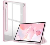 FINTIE Coque pour Samsung Galaxy Tab S10 Lite 10.9 Pouces 2025 et Galaxy Tab S10 FE/S9 FE 10.9”/S9 11”, Housse Arrière Transparente Claire Etui Antichoc Veille/Réveil Auto, Rose