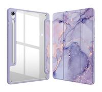 FINTIE Coque pour Samsung Galaxy Tab S9 FE 10.9 Pouces/Galaxy Tab S9 11 Pouces 2023 - Housse Arrière Transparente Claire Etui Antichoc Veille/Réveil Automatique, Marbre Lilas