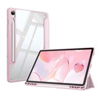 FINTIE Coque pour Samsung Galaxy Tab S10 Lite 10.9 Pouces 2025 et Galaxy Tab S10 FE/S9 FE 10.9”/S9 11”, Housse Arrière Transparente Claire Etui Antichoc Veille/Réveil Auto, Rose
