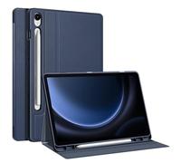 FINTIE Coque pour Samsung Galaxy Tab S10 Lite 10.9 Pouces 2025 et Galaxy Tab S10 FE/S9 FE 10.9”/S9 11”, [Rangement de Stylet] Housse Fine Folio à Deux Positions Etui Arrière Antichoc, Bleu