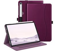 FINTIE Coque pour Samsung Galaxy Tab S9 FE 10.9 Pouces/Tab S9 11 Pouces 2023 - Housse Multipositions Ajustables, Etui avec Poche de Document, Fonction Sommeil/Réveil Auto, Pourpre