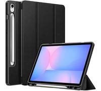 FINTIE Coque pour Samsung Galaxy Tab S10 Lite 10.9 Pouces 2025 et Galaxy Tab S10 FE/S9 FE 10.9”/S9 11”, [Rangement de Stylet] Coque Arrière en TPU Antichoc Souple Etui Veille/Réveil Auto, Noir