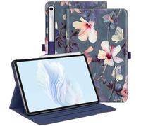 FINTIE Coque pour Samsung Galaxy Tab S10 FE 10.9 Pouces 2025/Tab S9 FE 10.9”/S9 11 2023 - Housse Multipositions Ajustables, Etui avec Poche de Document, Fonction Sommeil/Réveil Auto, Fleur Hibiscus