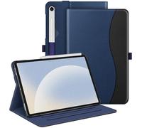 FINTIE Coque pour Samsung Galaxy Tab S10 FE 10.9 Pouces 2025/Tab S9 FE 10.9”/S9 11 2023 - Housse Multipositions Ajustables, Etui avec Poche de Document, Fonction Sommeil/Réveil Auto, Bleu Marine