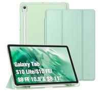 FINTIE Coque pour Samsung Galaxy Tab S10 Lite 10.9 Pouces 2025 et Galaxy Tab S10 FE/S9 FE 10.9”/S9 11” - [Rangement de Stylet] Coque Fin Translucide Givrée Housse Rigide Légère, Vert Pastel