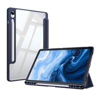 FINTIE Coque pour Samsung Galaxy Tab S9 FE 10.9 Pouces/Galaxy Tab S9 11 Pouces 2023 - Housse Arrière Transparente Claire Etui Antichoc Veille/Réveil Automatique, Bleu Foncé