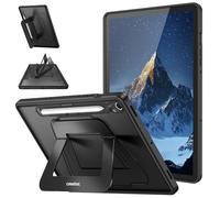 FINTIE Coque pour Samsung Galaxy Tab S10 Lite/S10 FE/S9 FE 10.9" & S9 11" | Coque avec Béquille Réglable en Métal, Etui Givré Multiposition, Adapté au Travaux/Etudiants, Noir