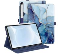FINTIE Coque pour Samsung Galaxy Tab S10 Lite/S10 FE/S9 FE 10.9" & S9 11" | Housse Multipositions, Etui avec Poche de Document, Sommeil/Réveil Auto, Marbre Océan