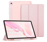 FINTIE Coque pour Samsung Galaxy Tab S10 Lite/S10 FE/S9 FE 10.9" & S9 11" | Rangement de Stylet, Coque Fin Translucide Givrée Housse Rigide Légère, Noir, Or Rose