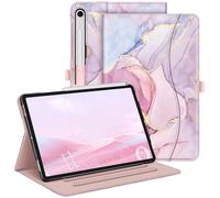 Fintie Coque pour Samsung Galaxy Tab S10 Lite/S10 FE/S9 FE 5G 10,9 Pouces/Tab S9 11" avec Porte-Stylo S, Coque de Protection Multi-Angle avec Poche, Mise en Veille/réveil Automatique, marbre de rêve