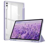 FINTIE Coque pour Samsung Galaxy Tab S10 Plus/Tab S9 FE Plus/Galaxy Tab S9 Plus 12.4 Pouces (2024/2023) - [Rangement de Stylet] Housse Transparente Claire Etui avec Bord Antichoc, Lilas