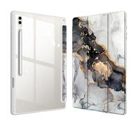 FINTIE Coque pour Samsung Galaxy Tab S10 Ultra 14.6 Puces/Tab S9 Ultra/Tab S8 Ultra (2024/2023/2022) - [Rangement de Stylet] Housse Transparente Claire Etui avec Bord Antichoc, Marbre Nuageux