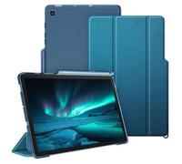 FINTIE Coque pour Samsung Galaxy Tab S6 Lite 10.4 Pouces 2024/2022/2020 | Étui avec Rangement de Stylet, Coque Arrière Transparente Givrée, Housse Fine et Légère Pliable, Bleu Foncé