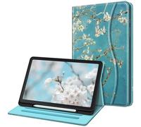 FINTIE Coque pour Samsung Galaxy Tab S6 Lite 10.4 Pouces 2024/2022/2020 - Housse Multipositions Etui avec Poche Frontale et Fonction Sommeil/Réveil Automatique, Fleur Abricotier