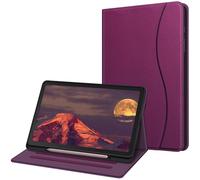 FINTIE Coque pour Samsung Galaxy Tab S6 Lite 10.4 Pouces 2024/2022/2020 - Housse Multipositions Etui avec Poche Frontale et Fonction Sommeil/Réveil Automatique, Violet Foncé