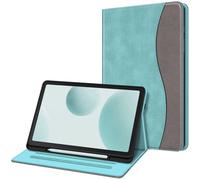 FINTIE Coque pour Samsung Galaxy Tab S6 Lite 10.4 Pouces 2024/2022/2020 - Housse Multipositions Etui avec Poche Frontale et Fonction Sommeil/Réveil Automatique, Denim Turquoise