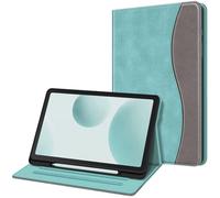 FINTIE Coque pour Samsung Galaxy Tab S6 Lite 10.4 Pouces 2024/2022/2020 - Housse Multipositions Etui avec Poche Frontale et Fonction Sommeil/Réveil Automatique, Denim Turquoise