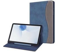 FINTIE Coque pour Samsung Galaxy Tab S6 Lite 10.4 Pouces 2024/2022/2020 - Housse Multipositions Etui avec Poche Frontale et Fonction Sommeil/Réveil Automatique, Bleu Jean